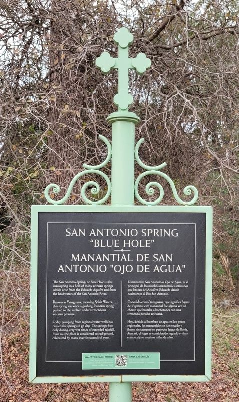 San Antonio Spring "Blue Hole" Marker. Click for full size. San Antonio Spring "Blue Hole" Marker image. Click for full size.