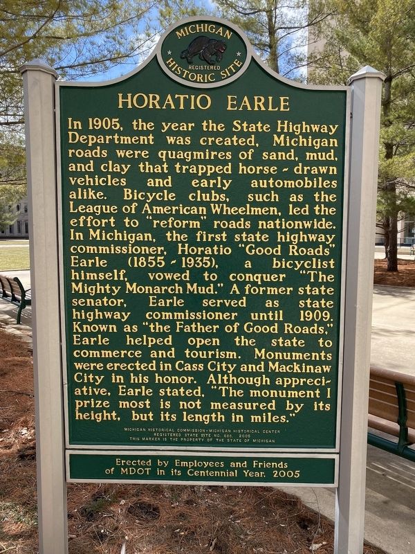 State Highway Department / Horatio Earle Marker image. Click for full size.