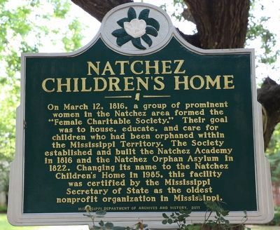 Natchez Children's Home Marker. Click for full size. Natchez Children's Home Marker image. Click for full size.
