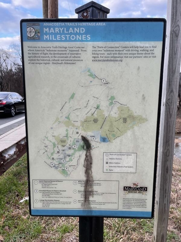 Maryland Milestones [Marker reverse] image. Click for full size.