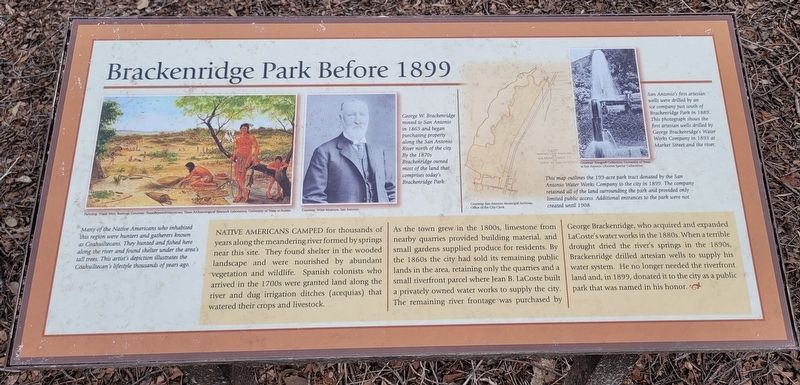 Brackenridge Park Before 1899 Marker image. Click for full size.