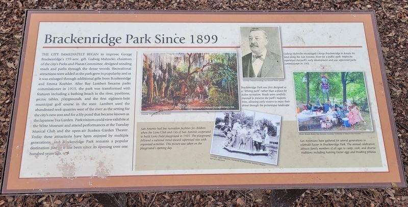 Brackenridge Park Since 1899 Marker image. Click for full size.