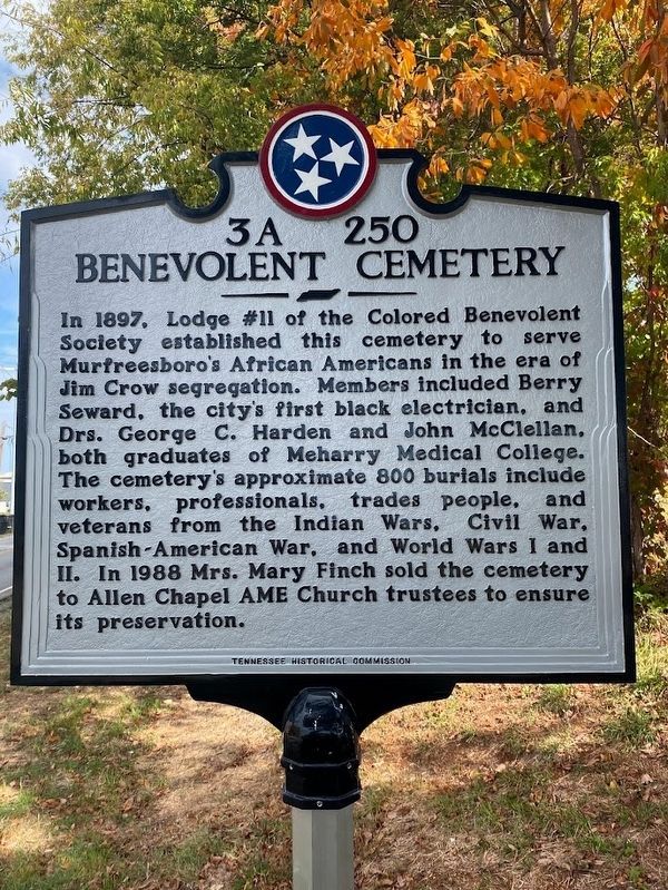 Benevolent Cemetery Marker. Click for full size. Benevolent Cemetery Marker image. Click for full size.