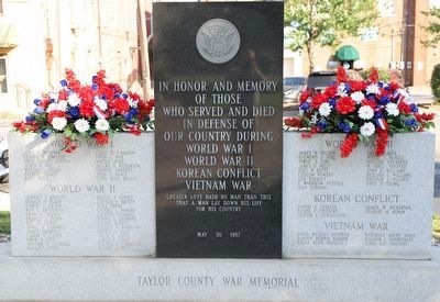 Taylor County War Memorial Marker. Click for full size. Taylor County War Memorial Marker image. Click for full size.