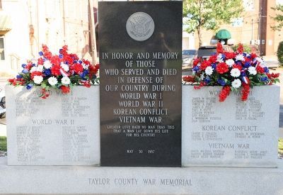 Taylor County War Memorial Marker image. Click for full size.