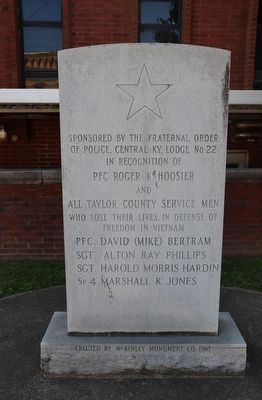 Taylor County Vietnam Memorial Marker. Click for full size. Taylor County Vietnam Memorial Marker image. Click for full size.
