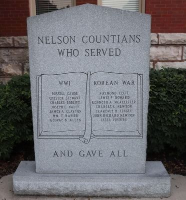 Nelson Countians Who Served and Gave All Marker image. Click for full size.