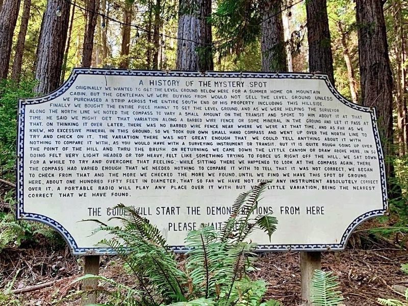 The Mystery Spot Marker image. Click for full size.