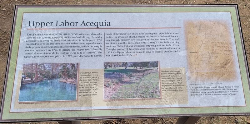 Upper Labor Acequia Marker image. Click for full size.