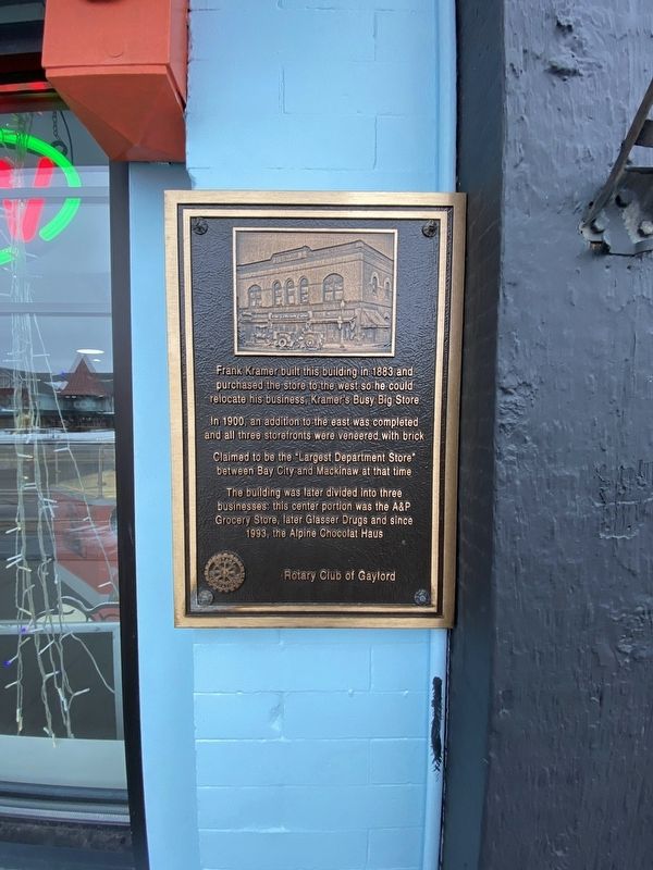 Kramer's Busy Big Store Marker image. Click for full size.