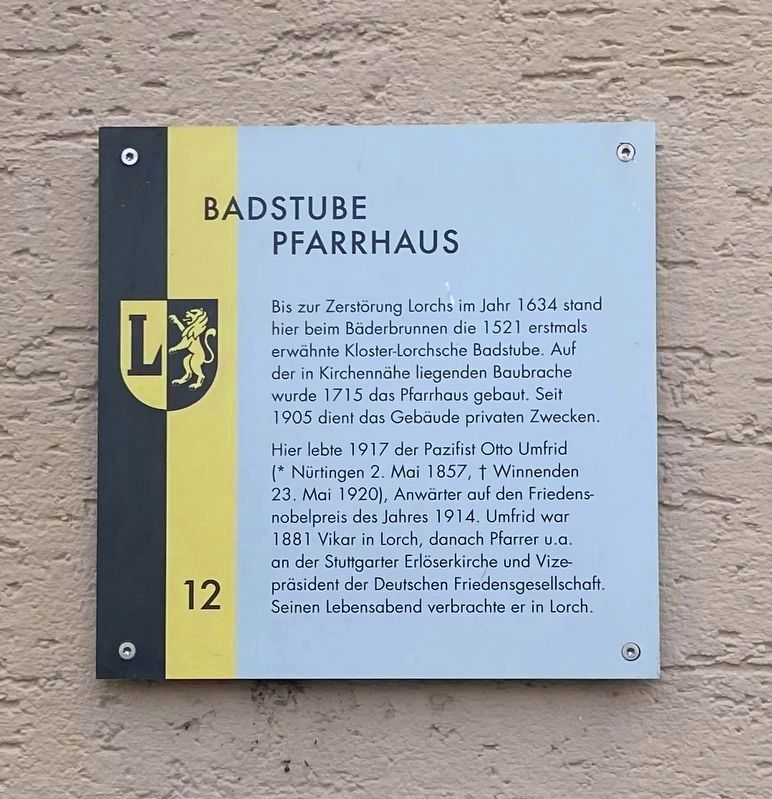 Badstube Pfarrhaus / Bathing Facility, Rectory Marker. Click for full size. Badstube Pfarrhaus / Bathing Facility, Rectory Marker image. Click for full size.