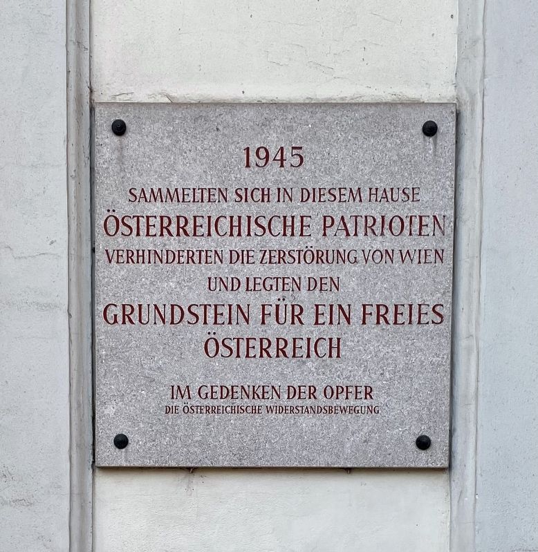 �sterreichische Widerstandsbewegung / Austrian Resistance Movement Marker image. Click for full size.