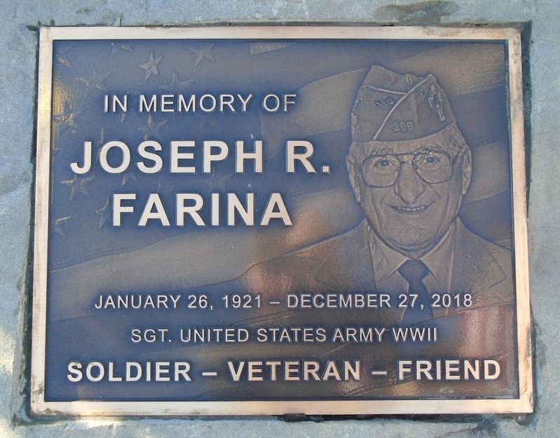 Joseph R. Farina Marker at Veterans Memorial image. Click for full size.