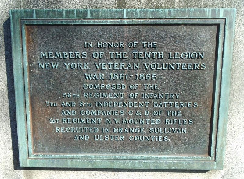 Tenth Legion New York Veteran Volunteers Marker. Click for full size. Tenth Legion New York Veteran Volunteers Marker image. Click for full size.