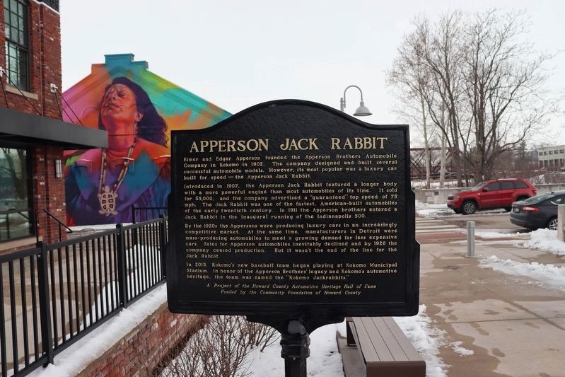 Apperson Jack Rabbit Marker - other side, same text image. Click for full size.
