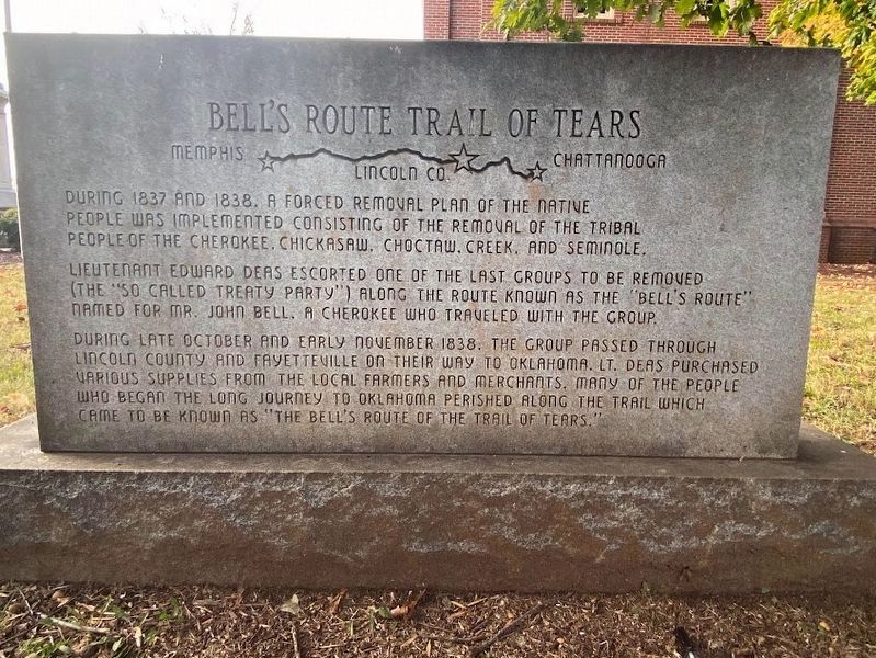 Bell's Route Trail of Tears Marker image. Click for full size.