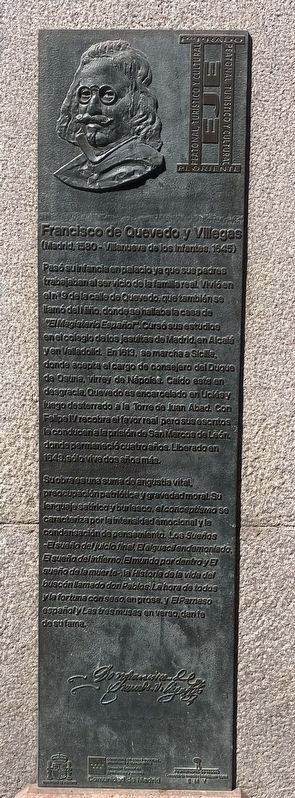 Francisco de Quevedo y Villegas Marker. Click for full size. Francisco de Quevedo y Villegas Marker image. Click for full size.