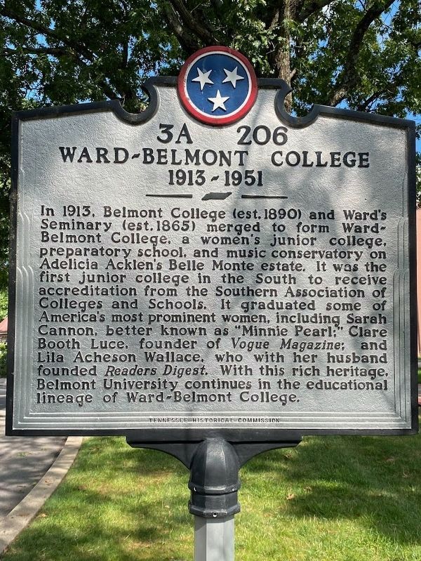 Ward-Belmont College Marker image. Click for full size.