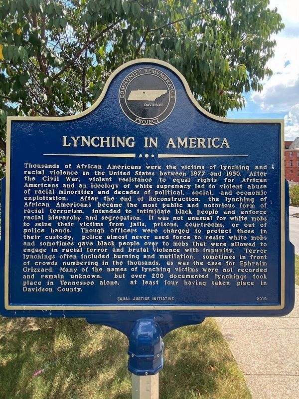 Lynching in America / The Lynchings of Henry and Ephraim Grizzard Marker image. Click for full size.