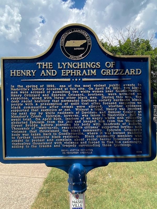 Lynching in America / The Lynchings of Henry and Ephraim Grizzard Marker image. Click for full size.