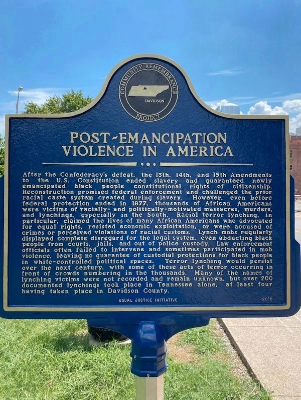 Post-Emancipation Violence in America / Lynching and the Subversion of Legal Rights Marker image. Click for full size.