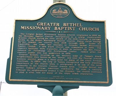 Greater Bethel Missionary Baptist Church Marker image. Click for full size.