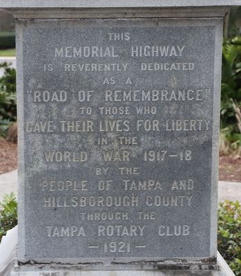 Hillsborough County World War I War Dead Memorial image. Click for full size.