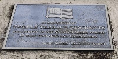 Temple Terrace Veterans Memorial Marker image. Click for full size.