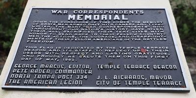War Correspondents Memorial Marker image. Click for full size.