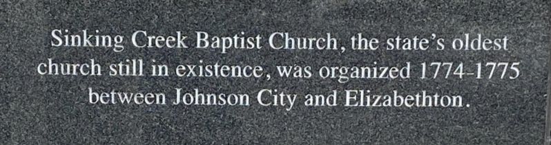 Sinking Creek Baptist Church Marker image. Click for full size.