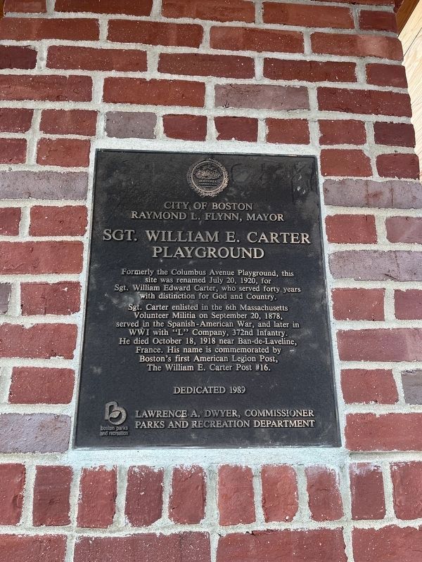 Sgt. William E. Carter Playground Marker image. Click for full size.