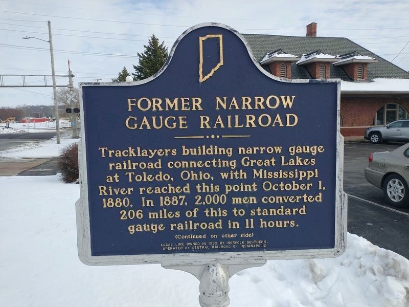 Former Narrow Gauge Railroad Face of Marker image. Click for full size.