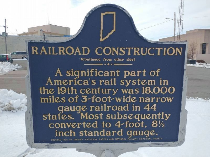 Railroad Construction Face of Marker image. Click for full size.