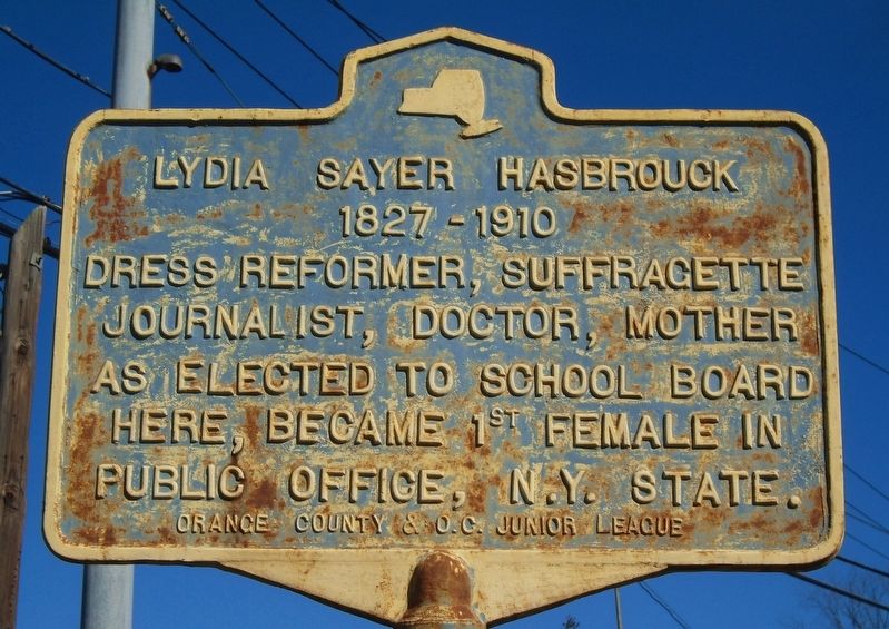 Lydia Sayer Hasbrouck Marker image. Click for full size.