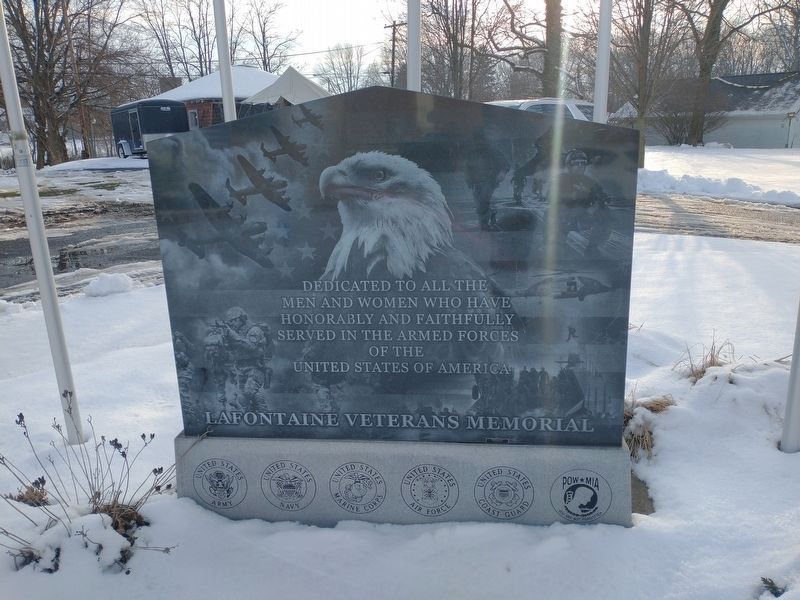 La Fontaine Veterans Memorial Marker. Click for full size. La Fontaine Veterans Memorial Marker image. Click for full size.