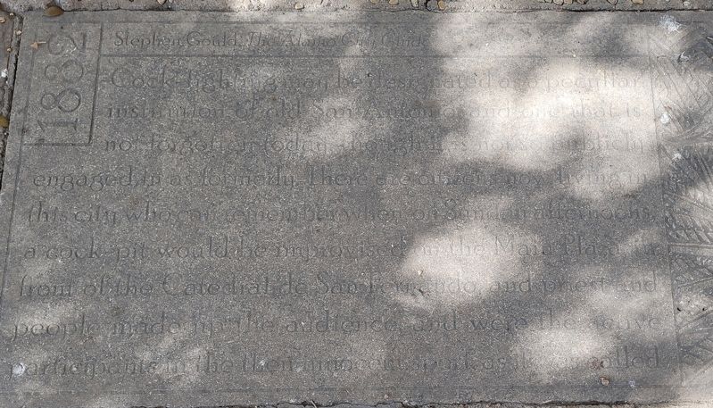 Closeup of the Cock Fighting text on the Marker. Click for full size. Closeup of the Cock Fighting text on the Marker image. Click for full size.