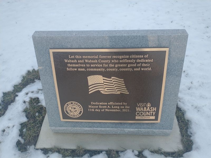 Wabash County Hero Memorial Marker. Click for full size. Wabash County Hero Memorial Marker image. Click for full size.