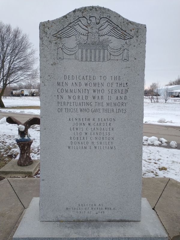 Redkey World War II Veterans Memorial Marker image. Click for full size.
