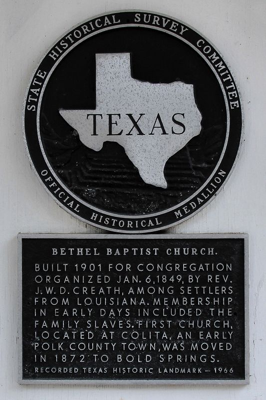 Bethel Baptist Church Marker image. Click for full size.