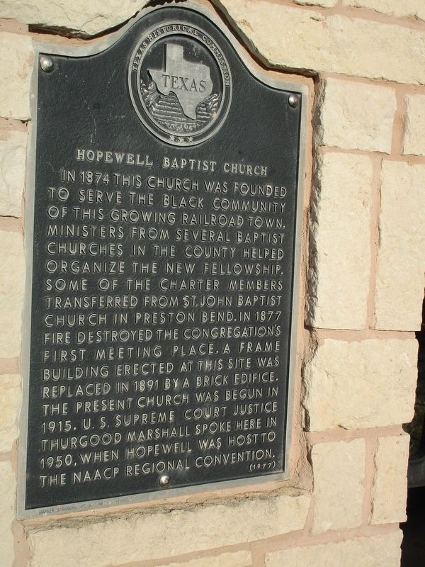 Hopewell Baptist Church Marker image. Click for full size.
