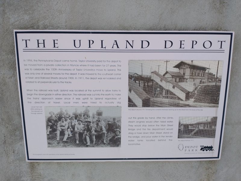 The Upland Depot Marker image. Click for full size.