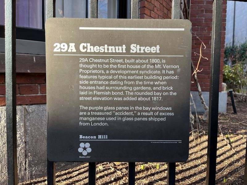 29A Chestnut Street Marker image. Click for full size.