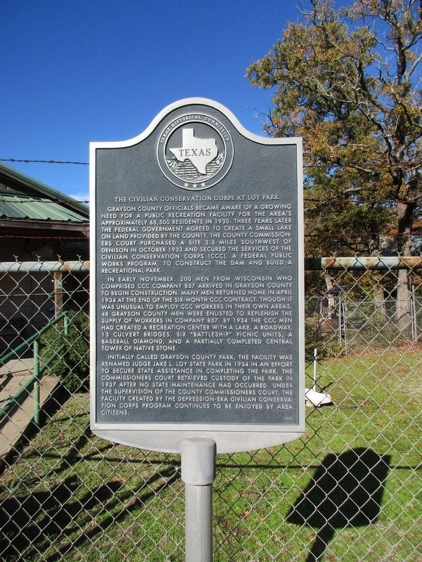 The Civilian Conservation Corps at Loy Park Marker image. Click for full size.