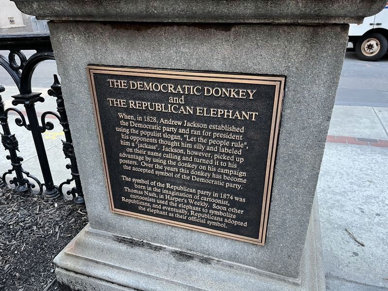 The Democratic Donkey and the Republican Elephant Marker image. Click for full size.