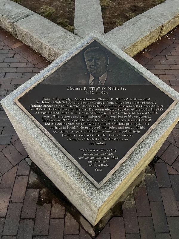 Thomas P. "Tip" O'Neill, Jr. Marker image. Click for full size.