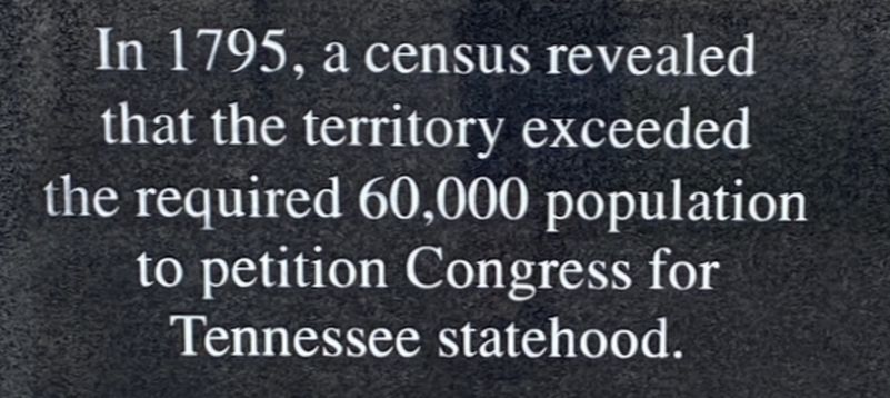 Population requirement to petition for Tennessee statehood Marker image. Click for full size.