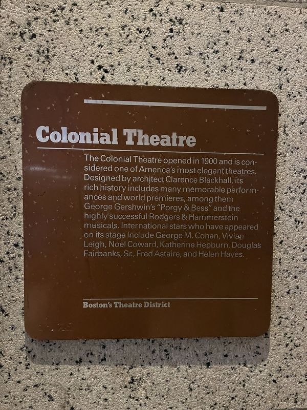 Colonial Theatre Marker image. Click for full size.