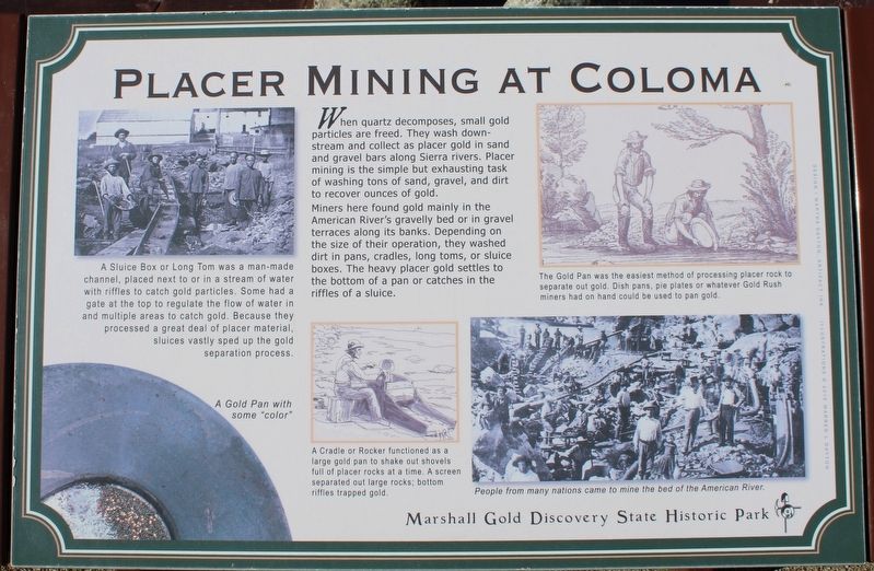 Placer Mining at Coloma Marker image. Click for full size.