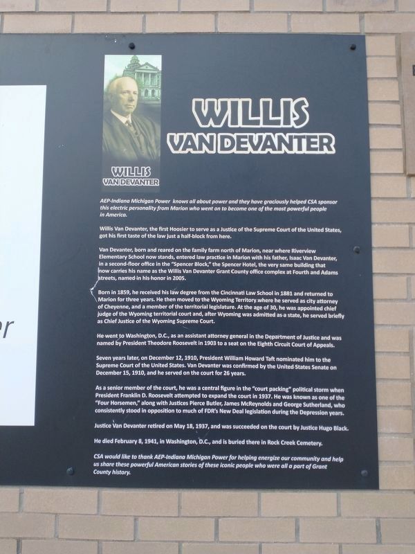 Willis VanDevanter Marker image. Click for full size.