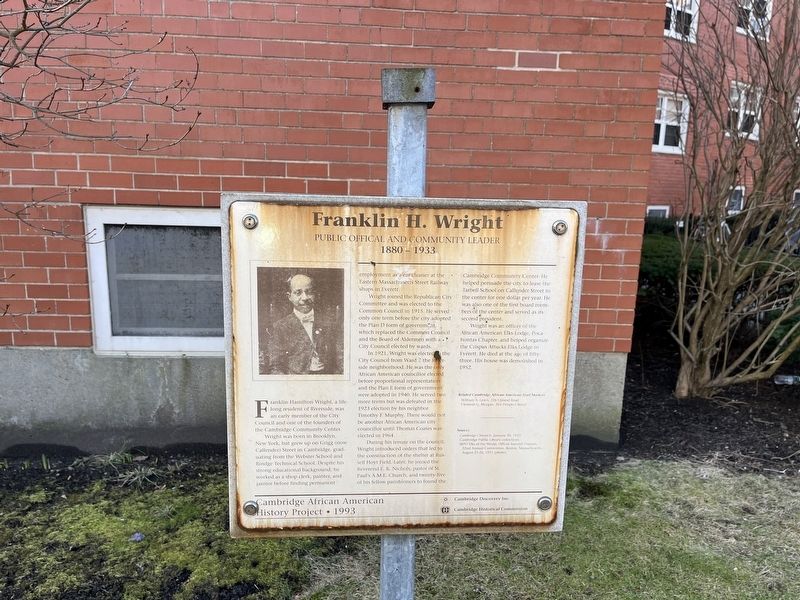Franklin H. Wright Marker image. Click for full size.
